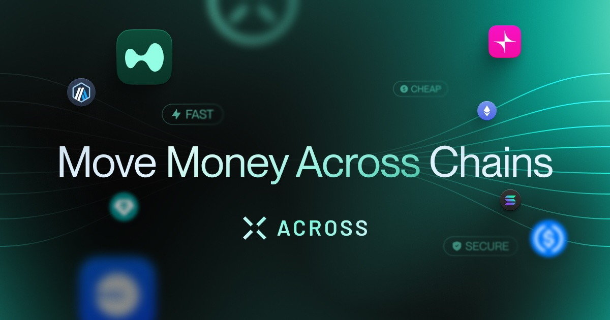 Move Money Across Chains text over glowing network lines